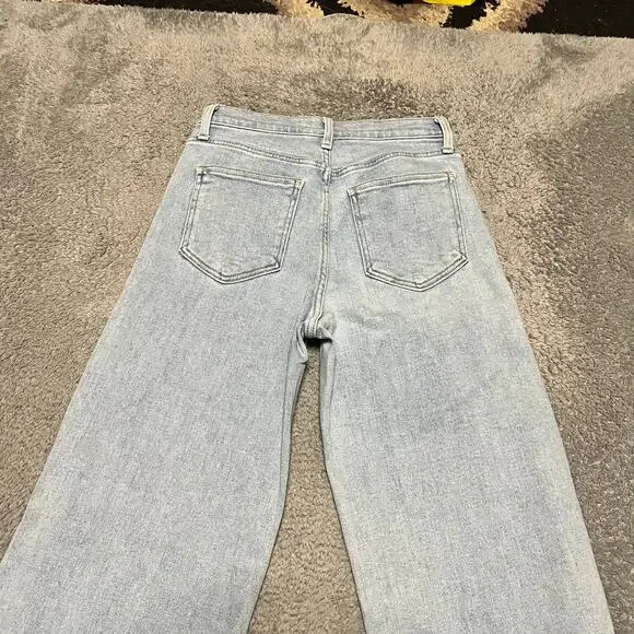 Just Black Denim Jeans Womens 26 (27x32) High Rise Wide Leg Light Wash Blue - Picture 4 of 11